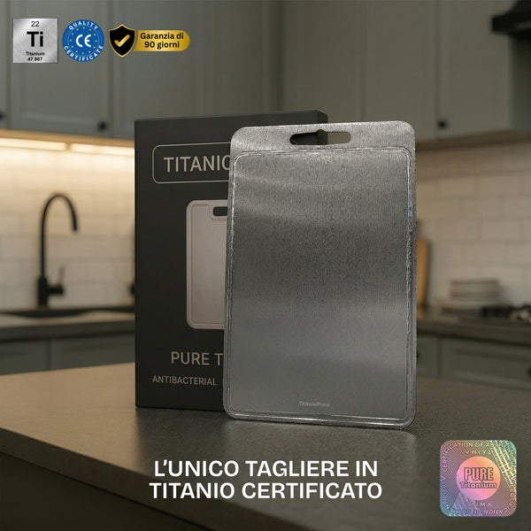 Set Di 2 Taglieri In Titanio Grado Alimentare – Doppio Faccia E Leggeri (34x23 Cm E 23x14,5 Cm) Per Cucina Sana